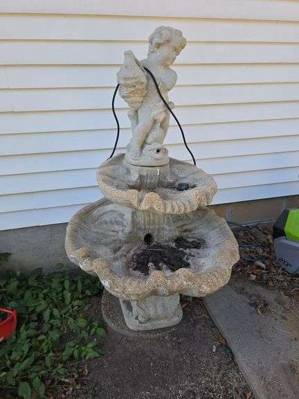 48" tall one armed concrete fountain image