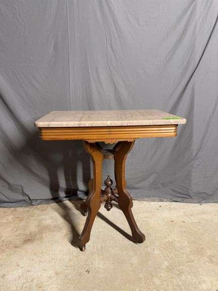 Marble top parlor table 19D x 28L x 30H image