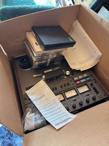 TEAC A3440 four channel multitrack tape deck reel to reel and lots of reels image