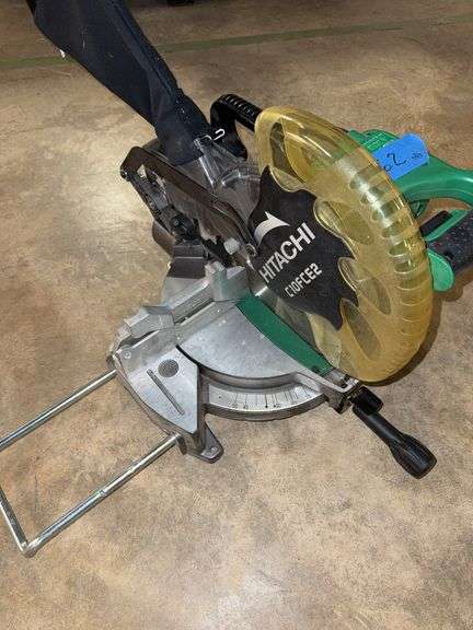 Craftsman bandsaw 10-in, model 113244513. Ryobi scroll saw 16 in with extra blades. Hitachi C10FCE2 10-in miter saw. image