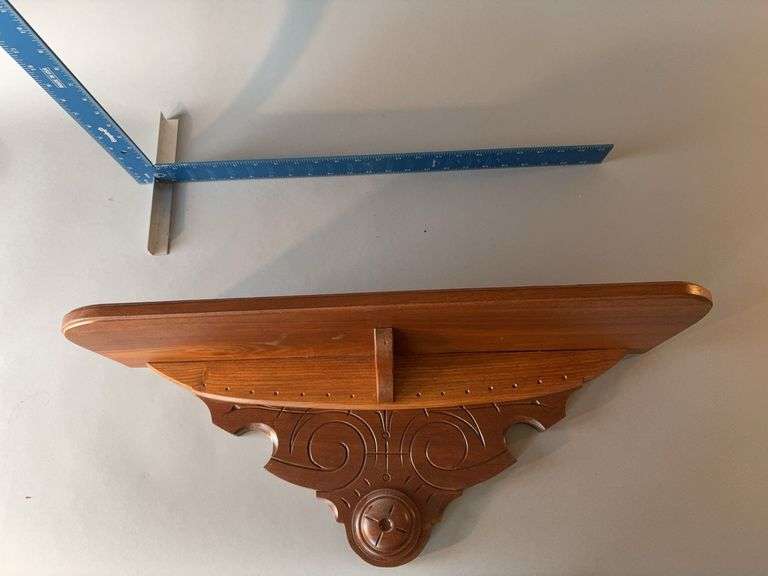 Wall shelf that works great with the Ansonia clock, made from bed crown 24” long image