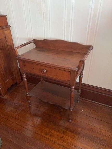 Walnut washstand w drawer 18D x 30L x 33H image