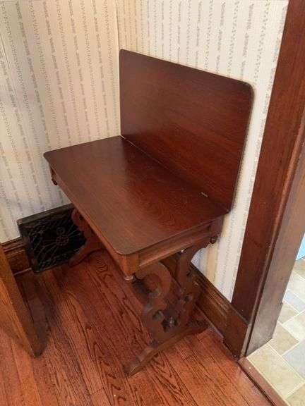 Walnut flip top table 33 x 33