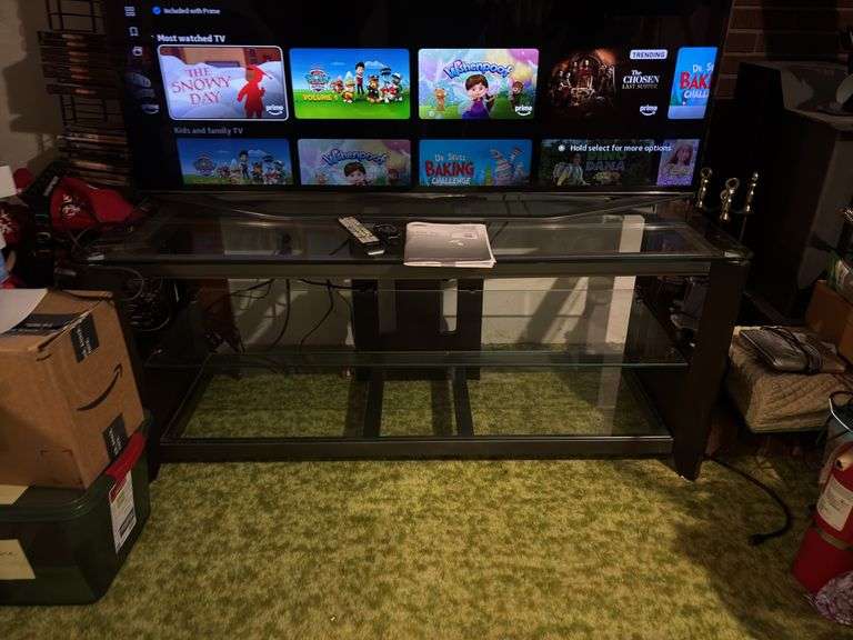 Glass tv stand