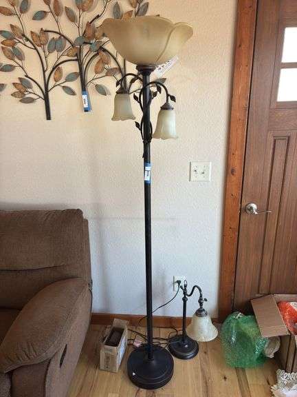 Very heavy duty, floor lamp and additional table lamp and wall sconces
