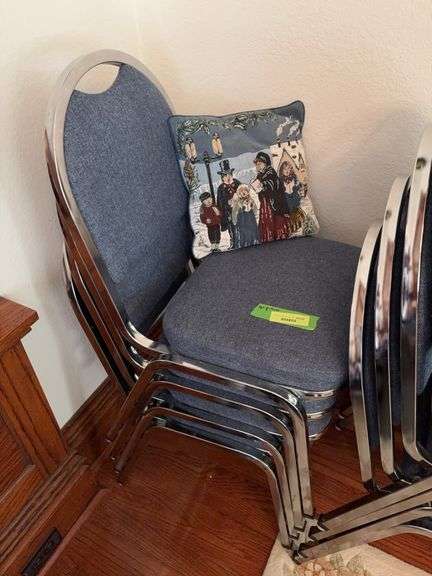 4 chrome leg stacking chairs image