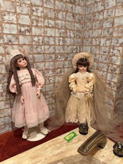 2 bisque head dolls 22" +/- image