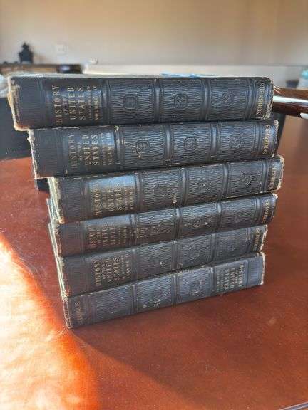 Six antique books, History of the United States copyright 1929