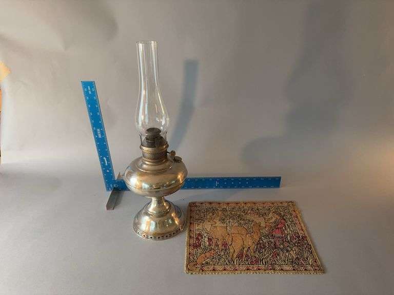 Magnet nickel plated lamp and beaded tapestry/candle pad image