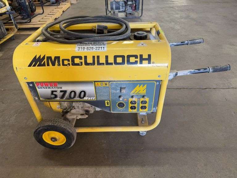McCulloch F6000MK Portable Generator 11HP gas engine w/cord #8
