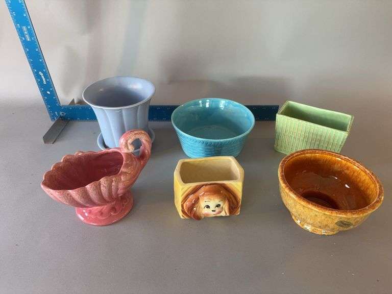 Six various planters including Haeger, Nelson McCoy, Hull etc image