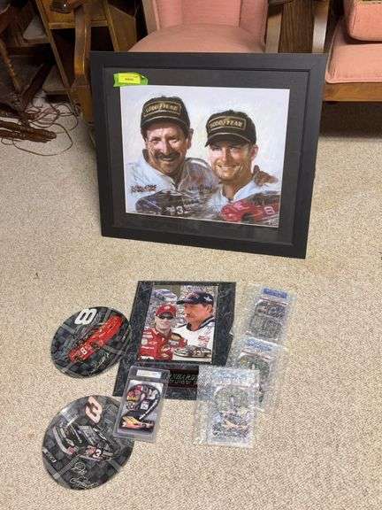 Dale Earnhardt Sr and Jr collectibles as shown image