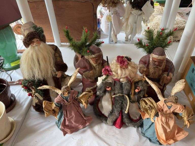 Santas and Angels, some paper mache image