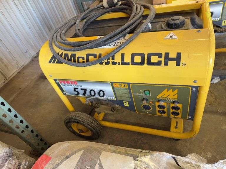 McCulloch F6000MK Portable Generator 11HP gas engine w/cord #7 NOT RUNNING!!