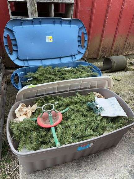 7.5' Douglas Fir artificial Christmas tree in 2 totes image