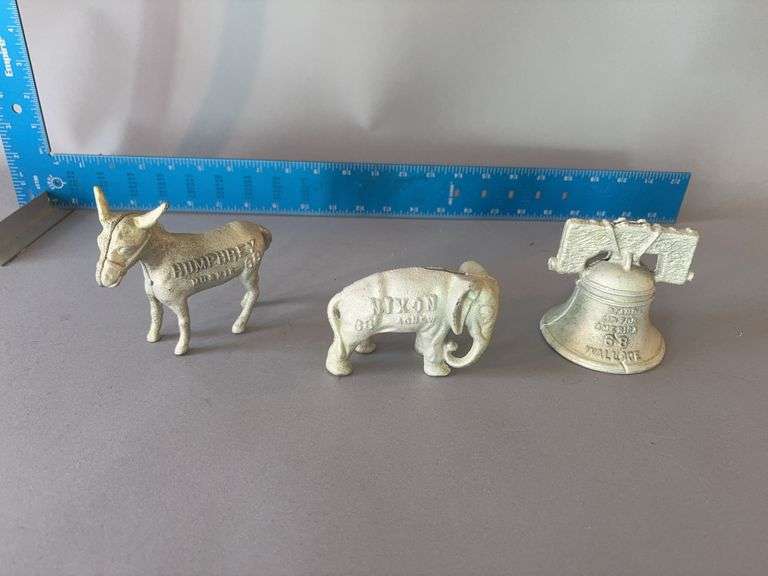 Three cast metal political banks image