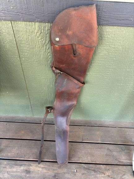 Hunter brand leather rifle scabbard image