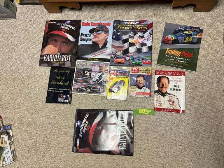 NASCAR and Dale Sr coffee table books, etc image