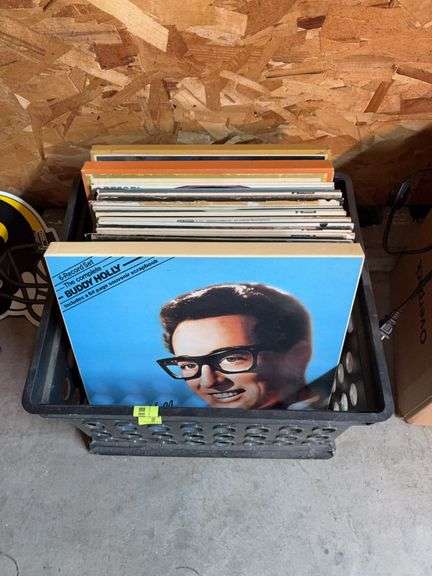 Box of unsorted record albums image