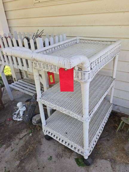 Wicker tea cart image