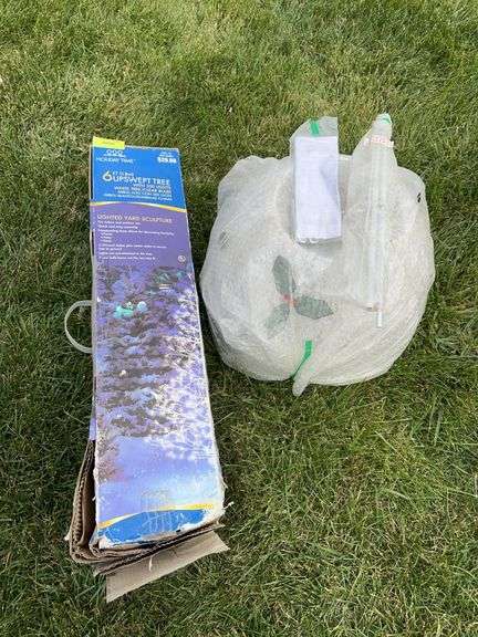 6' upswept tree and 36" twinkling snowman, new never unwrapped image