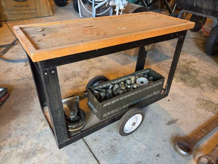 Metal frame welding cart includes brass fittings