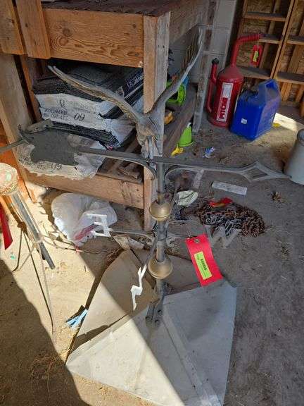 Modern eagle weather vane, wind vane included Still attached to roof cap, see photos image