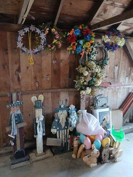 Spring decor, Easter, Uncle Sam, eggs, wreaths image