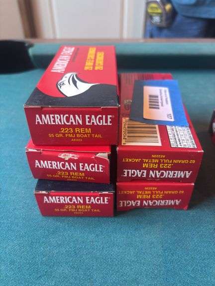 5 boxes of American Eagle .223 rem 55 grain FMJ ammunition image