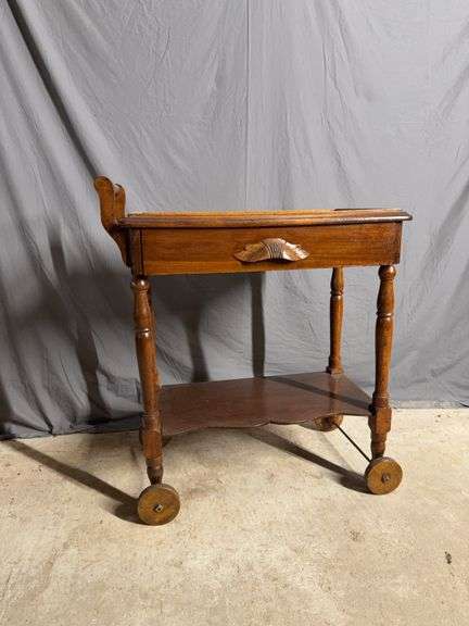 16x26x30H serving cart on wooden wheels image