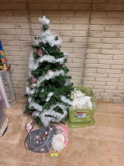 Artifical Christmas tree and ornaments image