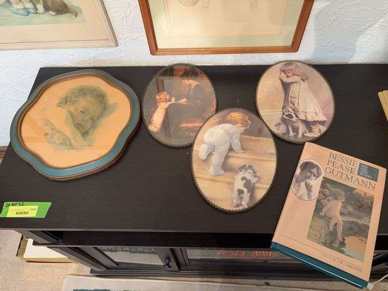 Three BPG prints in chain frames and one in a scalloped edge frame image