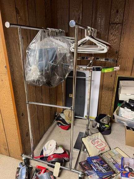 Two portable clothing racks image