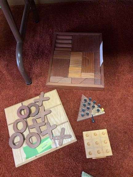 Wood blocks, tic tac toe board and other wooden games image