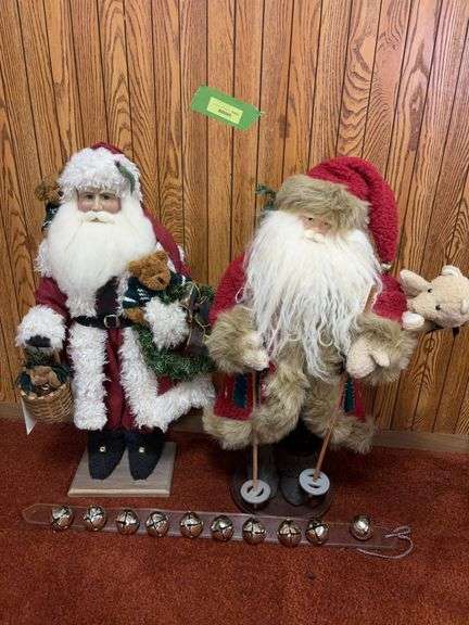 2 large Santas and string of new sleigh bells image