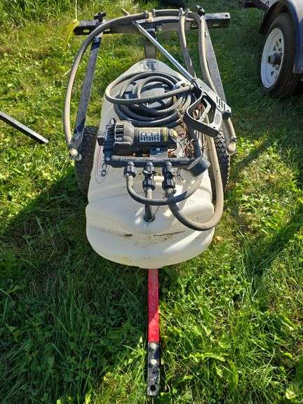 Fimco 15 gallon pull behind sprayer w/ booms and hand wand