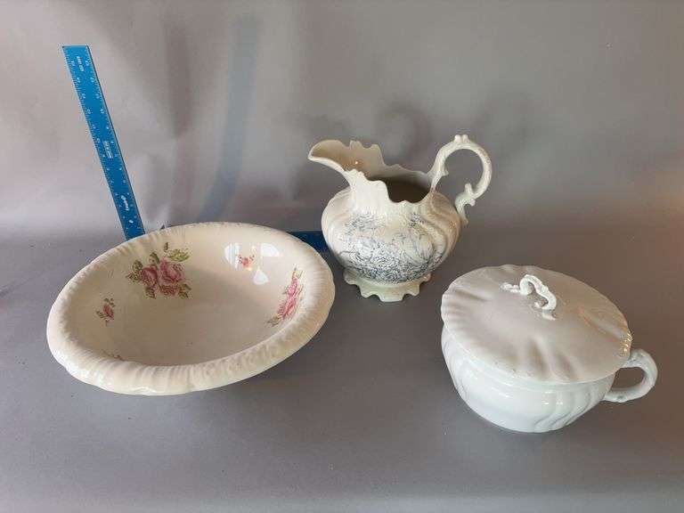 Pitcher, basin and chamber pot All unmatched image