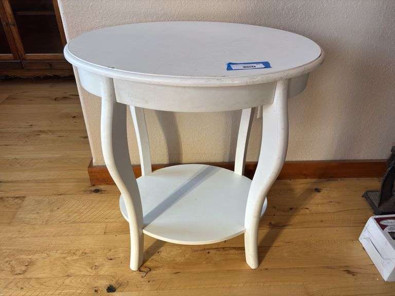 Oval side table 24 inches wide 26 tall