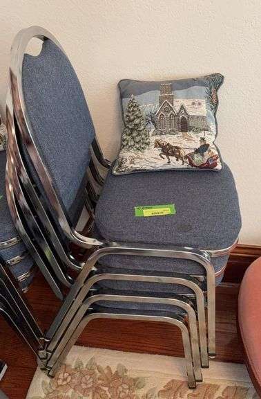 4 chrome leg stacking chairs image