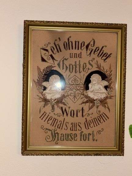 Framed German verse Appears handmade image