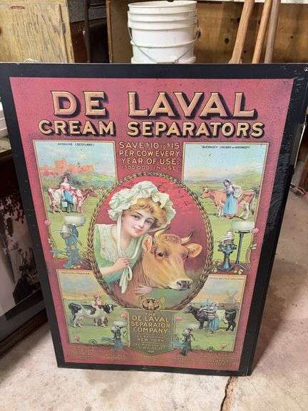 Modern metal DeLaval cream separator sign 22x32 image