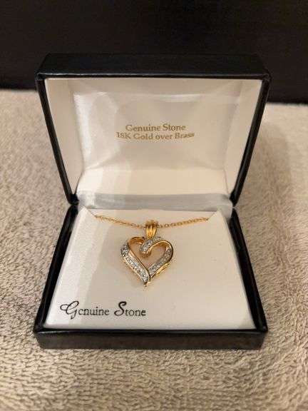 Diamond chips, 18KT gold over brass necklace image