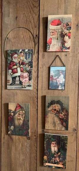 Holiday group includes aprons, pictures Santa heads image