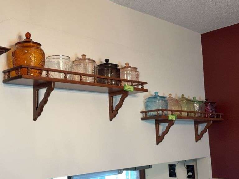 3 matching walnut galley rail shelves 7 x 36