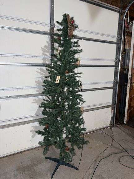 Approx 6’ artificial Christmas tree, predecorated and prelit image