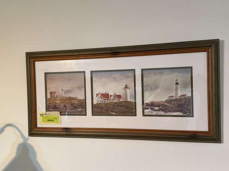 Triple print lighthouses 26 x 12 image