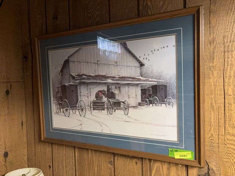 Framed 25x36 Ben Richmond print “The Gathering” image