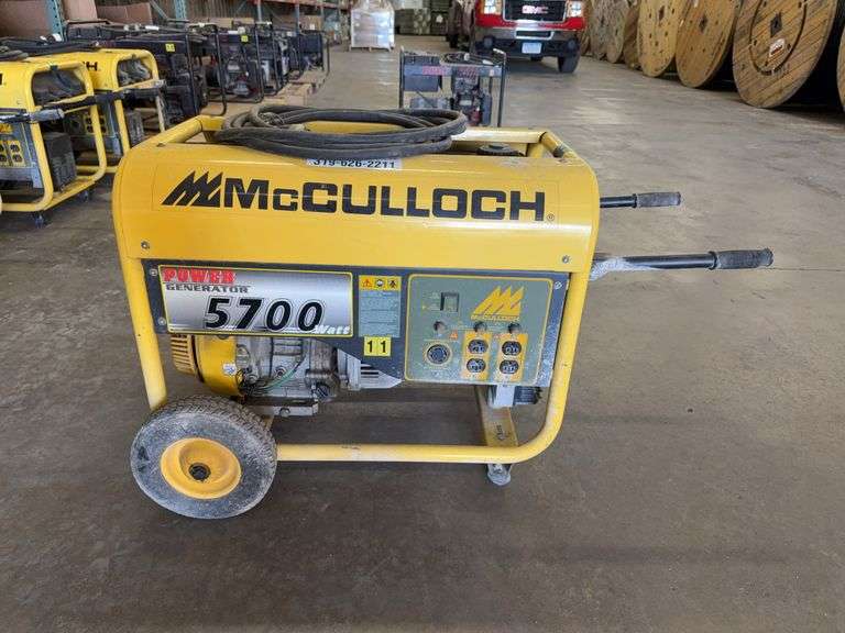 McCulloch F6000MK Portable Generator 11HP gas engine w/cord #11
