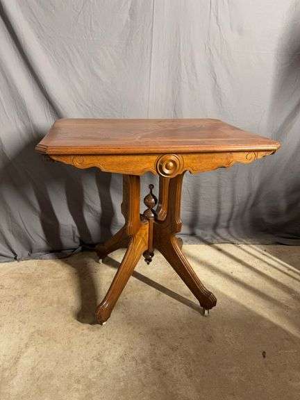 22x29x20H parlor table on porcelain wheels image