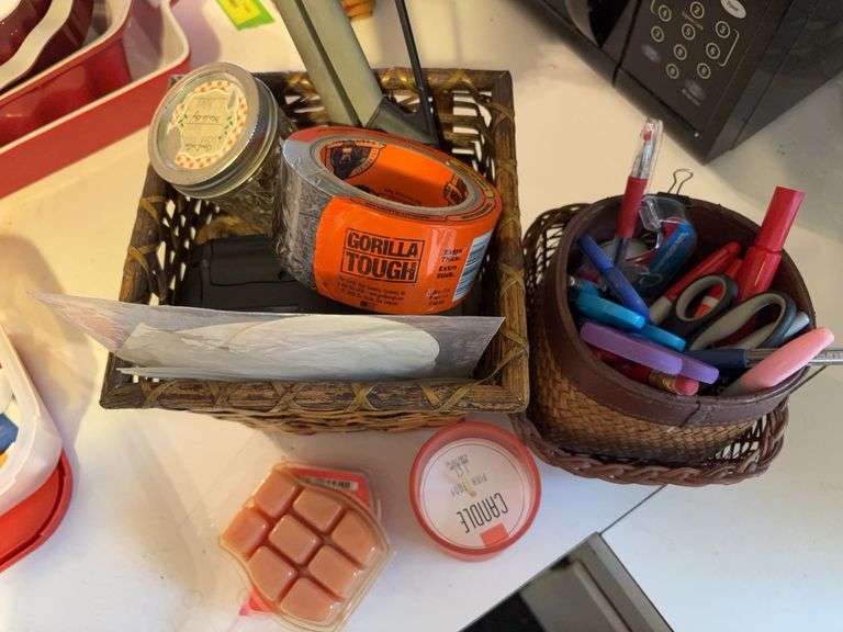 Junk drawer items, candle, Scentsy cubes, etc image